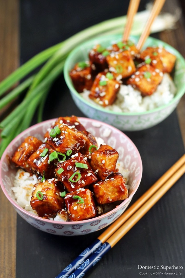Tofu Dinner Recipes
 Crispy Honey Sesame Tofu • Domestic Superhero