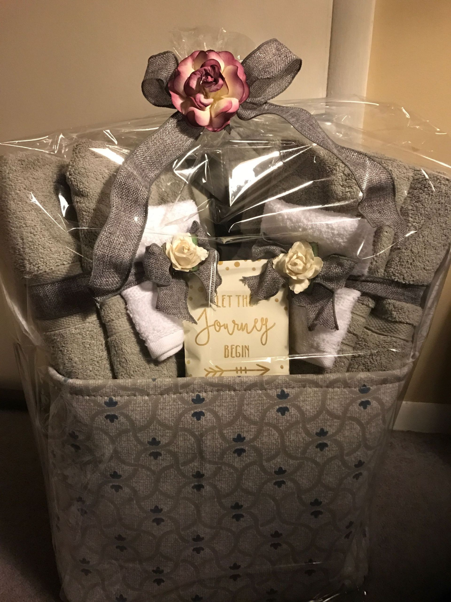 Towel Gift Basket Ideas
 Bridal shower t basket sheet and towel set