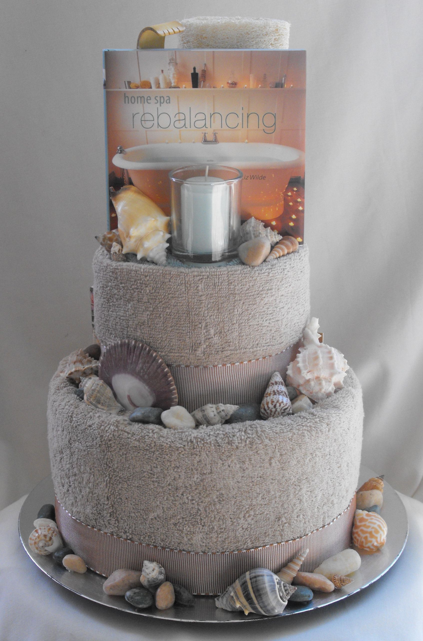 Towel Gift Basket Ideas
 2 Tier Seaside Themed Spa Cake wContents Bath and body