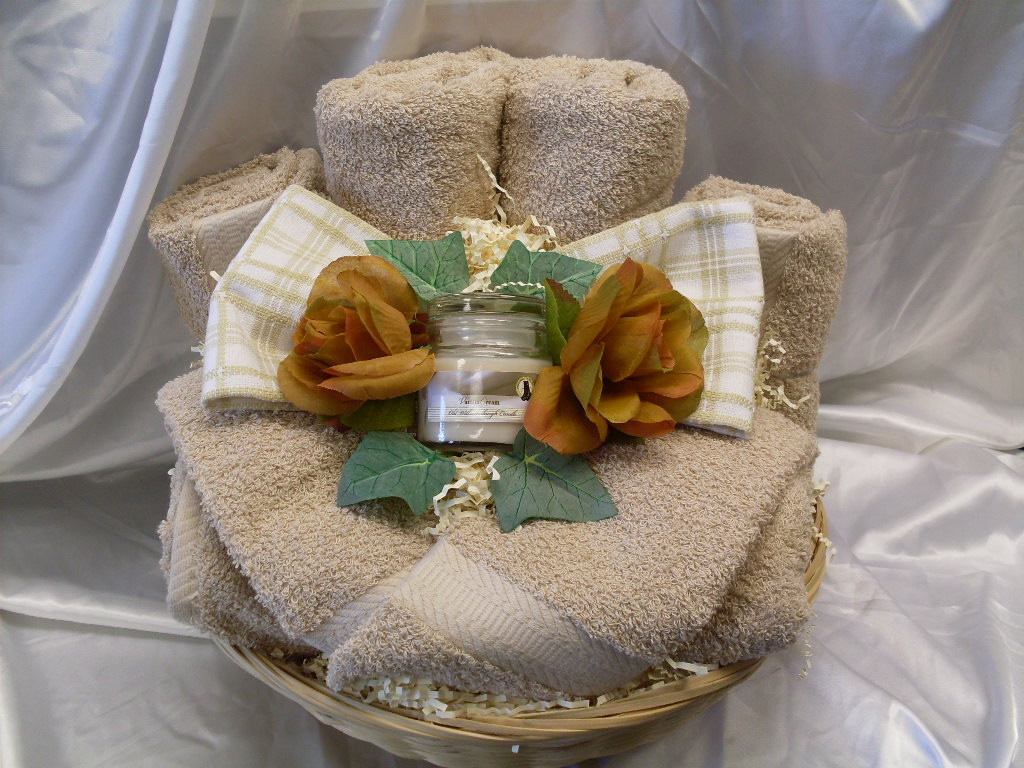 Towel Gift Basket Ideas
 Deluxe Towel Gift Basket Cream