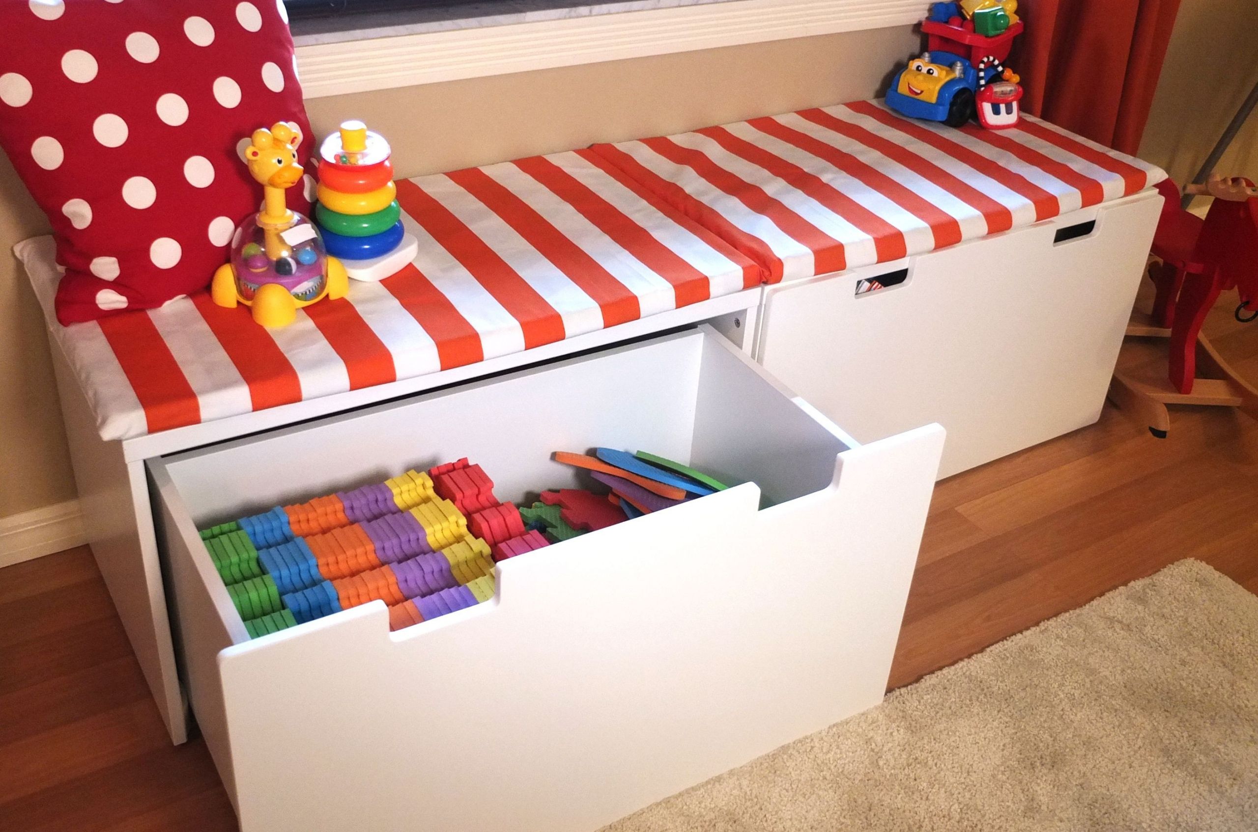 Toy Bench Storage
 The STUVA storage bench provides a fortable window seat