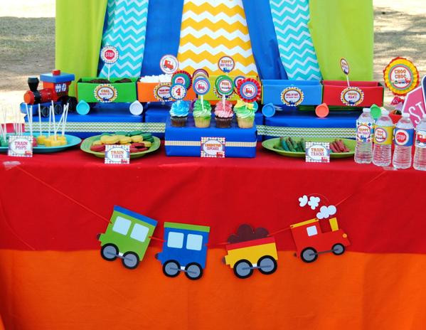 Train Birthday Party Decorations
 TRAIN Birthday Party Train FOOD LABELS Train Party