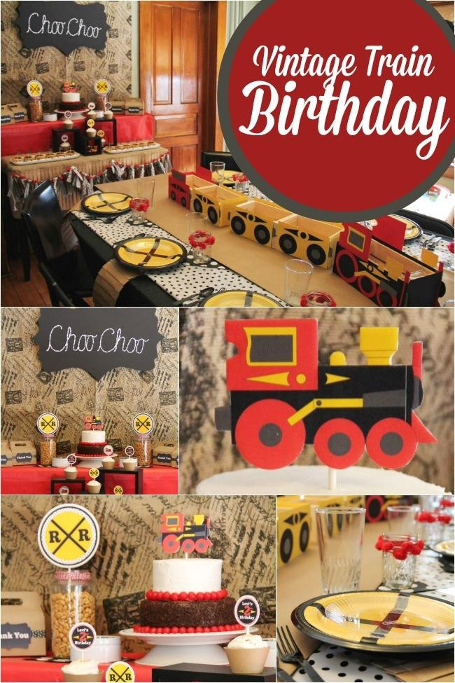 Train Birthday Party Decorations
 A Choo Choo Train Themed Boy s 2nd Birthday Party