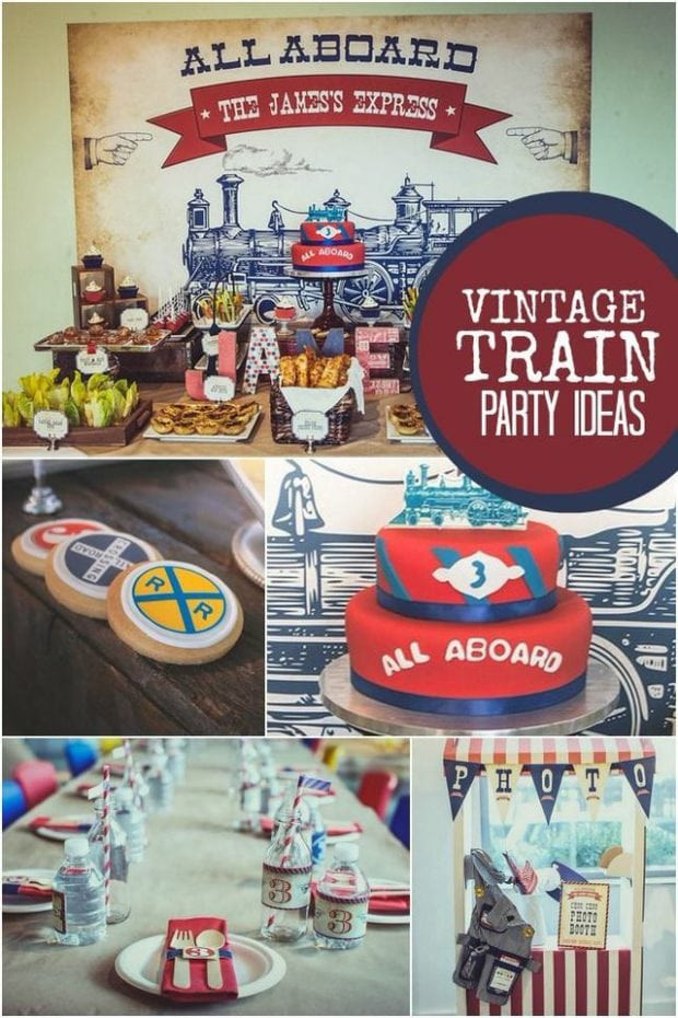 Train Birthday Party Decorations
 Vintage Train Birthday Party