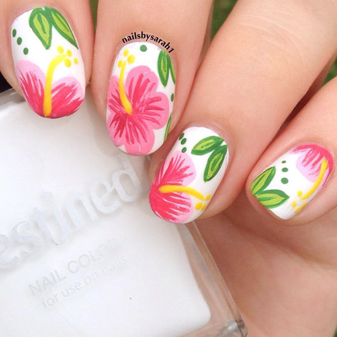 Tropical Flower Nail Designs
 Fresh Tropical Nails e Out To Play