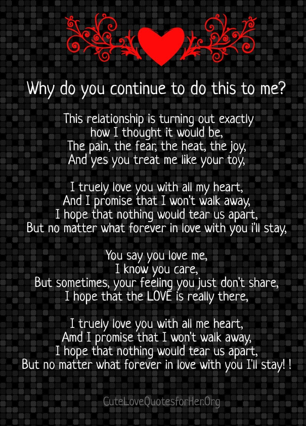 Troubled Love Quotes
 8 Most Troubled Relationship Poems for Him Her – Family