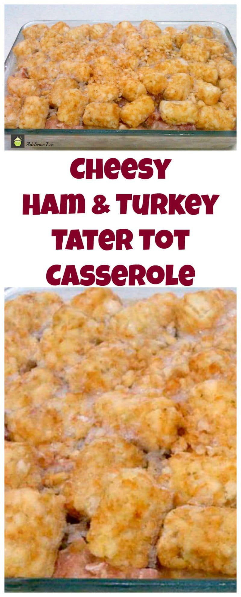 Turkey Tater Tot Casserole
 Cheesy Ham & Turkey Tater Tot Casserole
