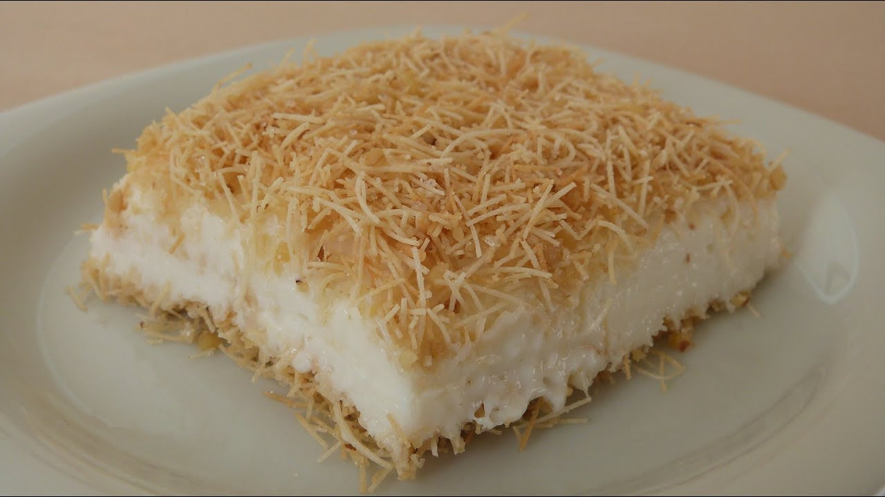 Turkish Desserts Recipe
 Kanafeh with Pudding Recipe