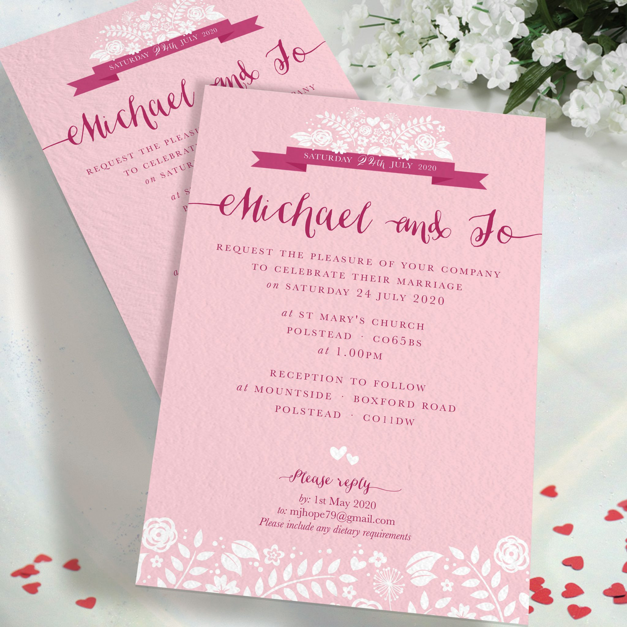 Two Hearts Wedding Invitations
 Two Hearts Invitation — Kays Weddings