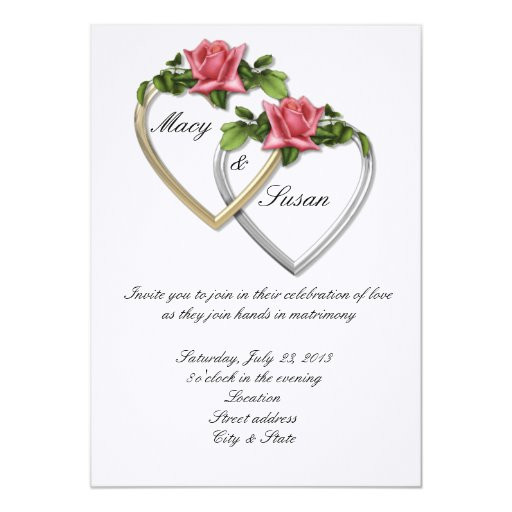 Two Hearts Wedding Invitations
 Two Hearts Wedding Invitation
