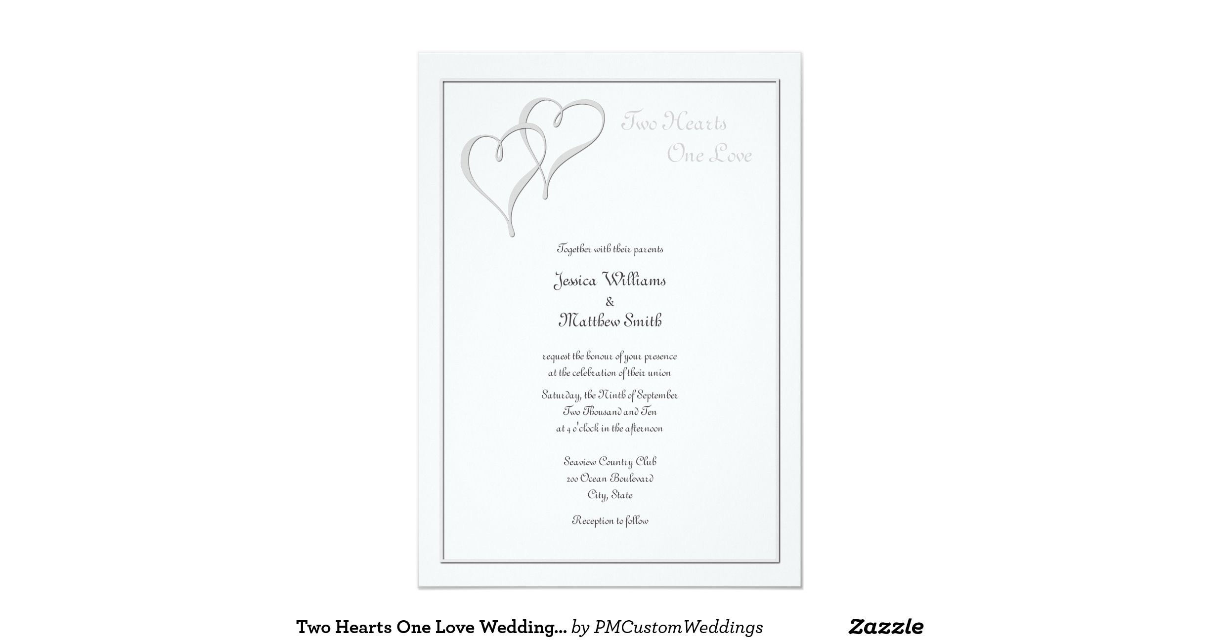 Two Hearts Wedding Invitations
 Two Hearts e Love Wedding Invitations