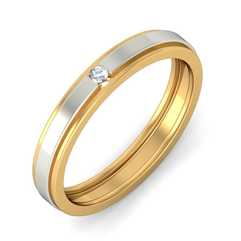 Two Tone Wedding Rings
 Affordable Round Diamond Wedding Band in Two Tone Gold