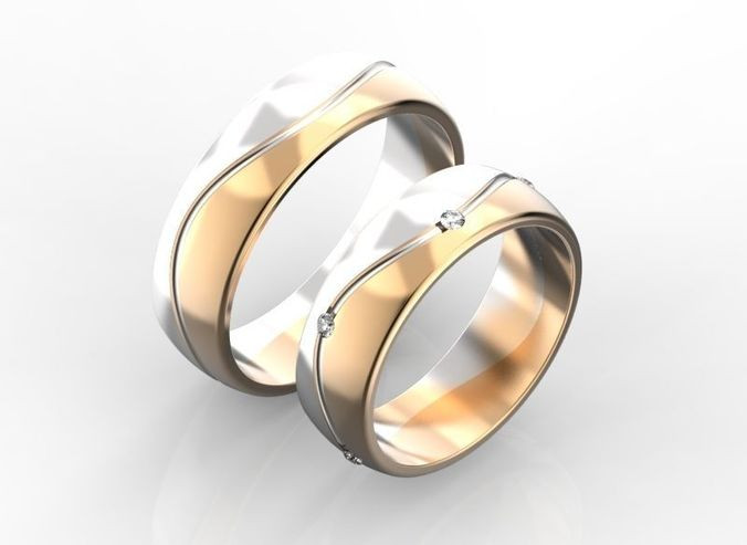 Two Tone Wedding Rings
 3D printable model Two tone wedding rings