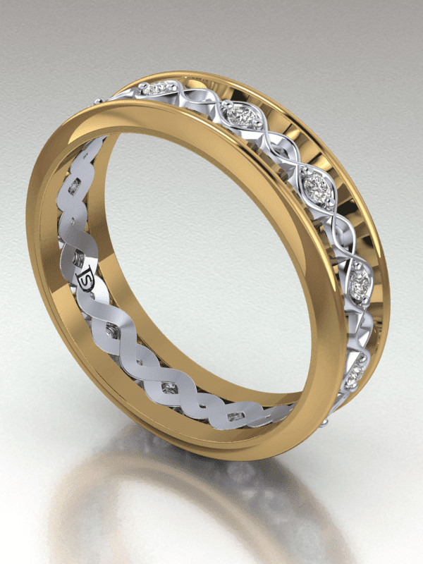 Two Tone Wedding Rings
 Buy Crossed Wave Two Tone Rings – Wedding Rings