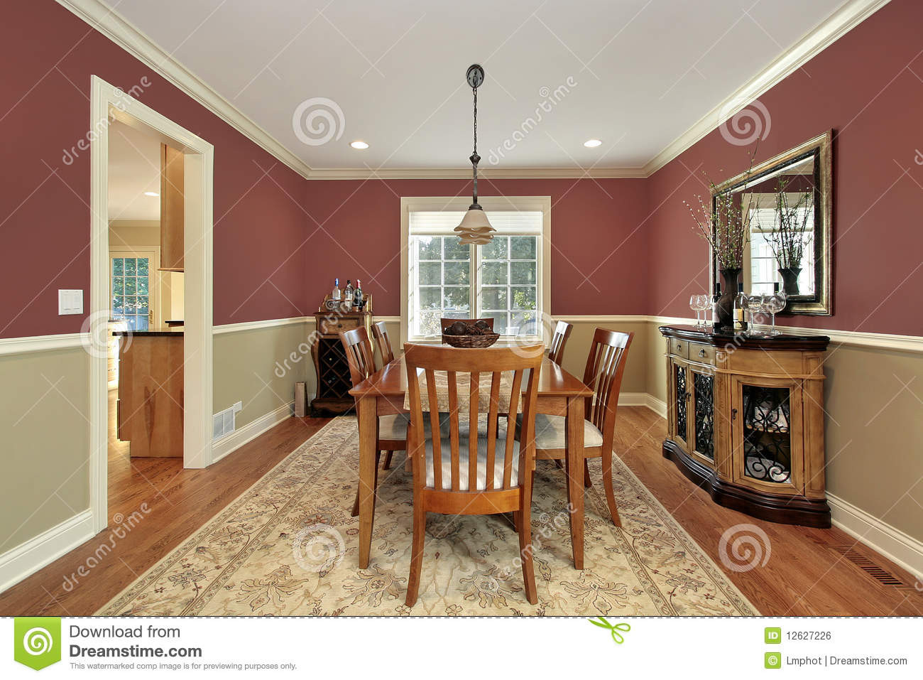 Two Toned Living Room Walls
 Dining Room With Two Toned Walls Stock Image of