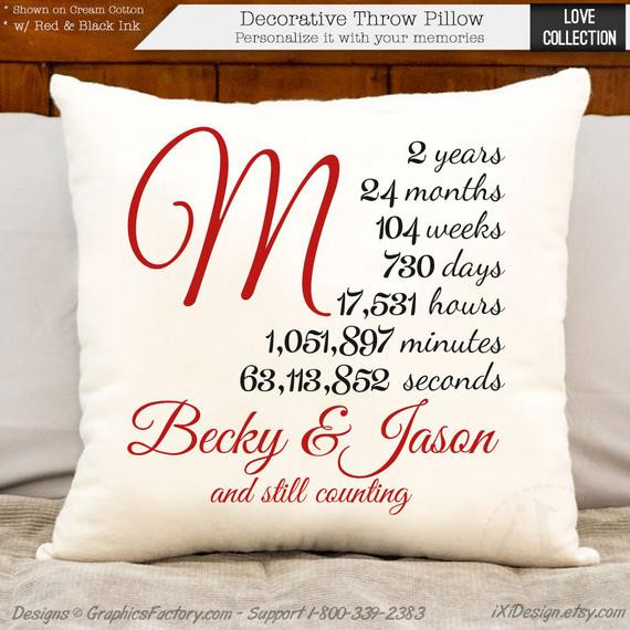 Two Years Anniversary Gift Ideas
 2 year anniversary cotton t two year personalized