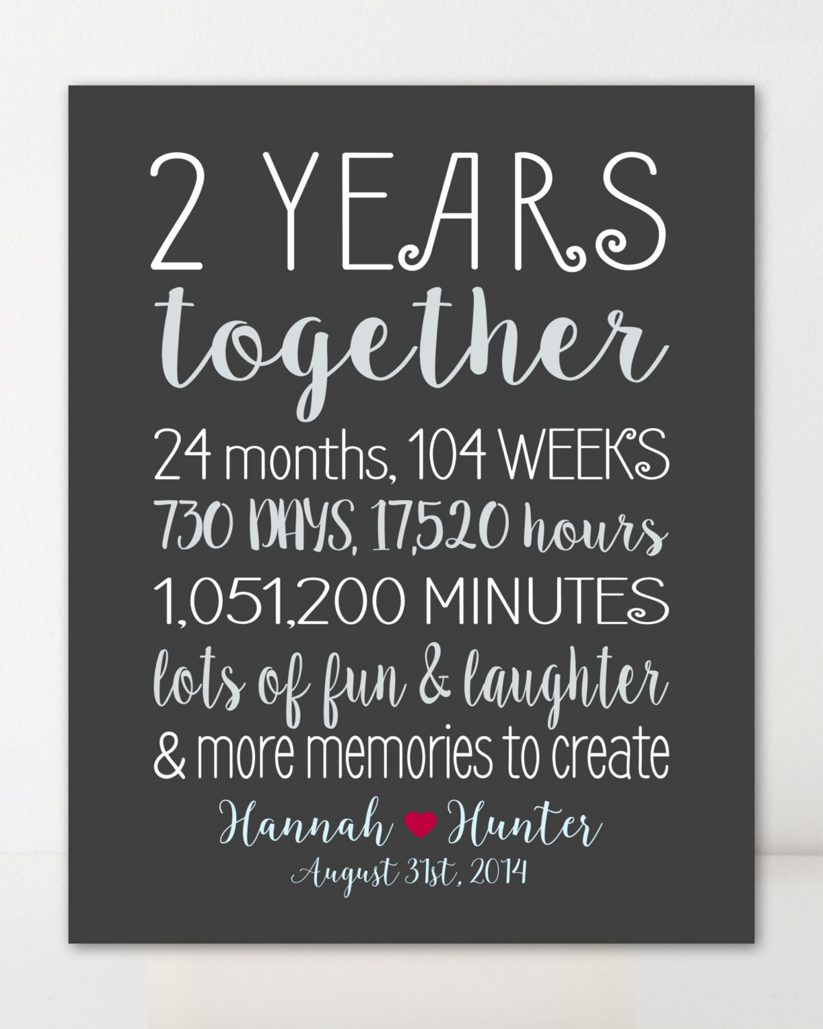 Two Years Anniversary Gift Ideas
 2 Year Anniversary Gifts for Boyfriend Gift for Him