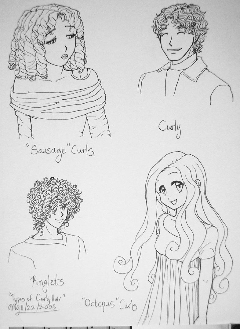 Types Of Anime Hairstyles
 Types of Curly Hair by Threshie on DeviantArt
