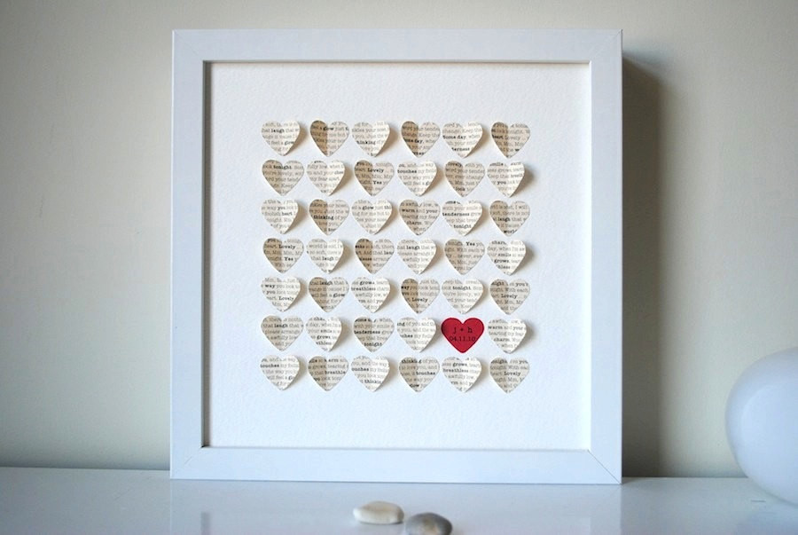 Unique Anniversary Gift Ideas
 Wedding Gift Personalized Framed 3D Song Hearts your song