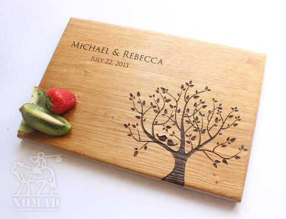 Unique Gift Ideas For Couples
 Personalized Cutting Board Wedding Gift cutting board by