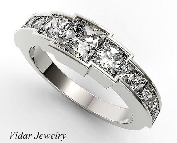 Unique Wedding Rings For Women
 Womens Wedding BandUnique Diamond Wedding BandPrincess cut