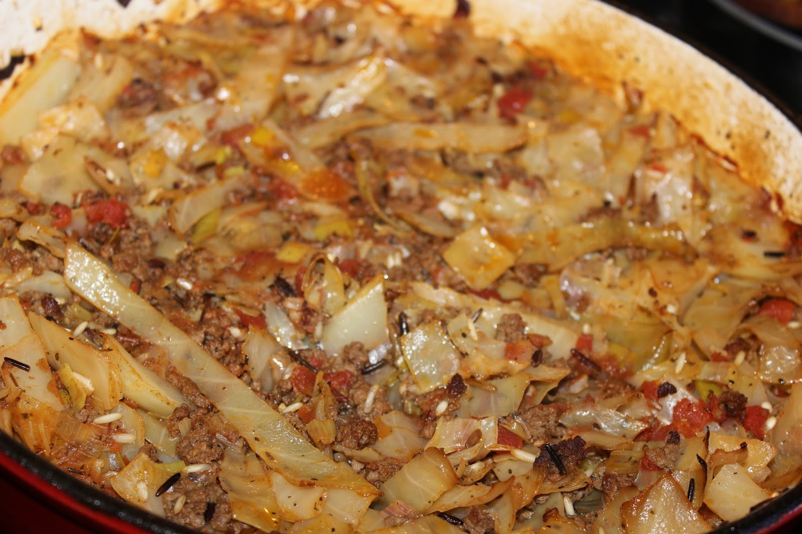 Unstuffed Cabbage Roll Casserole
 Around the world with two sassy chillies Unstuffed