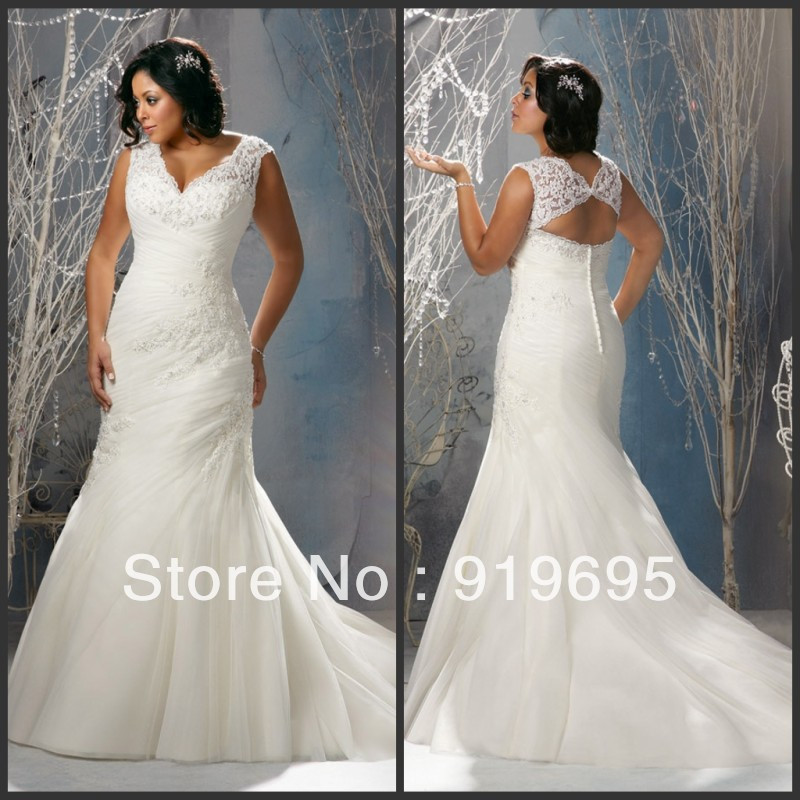 Used Plus Size Wedding Dresses
 Free Shipping 2013 Alibaba Cap Sleeve Lace Appliqued