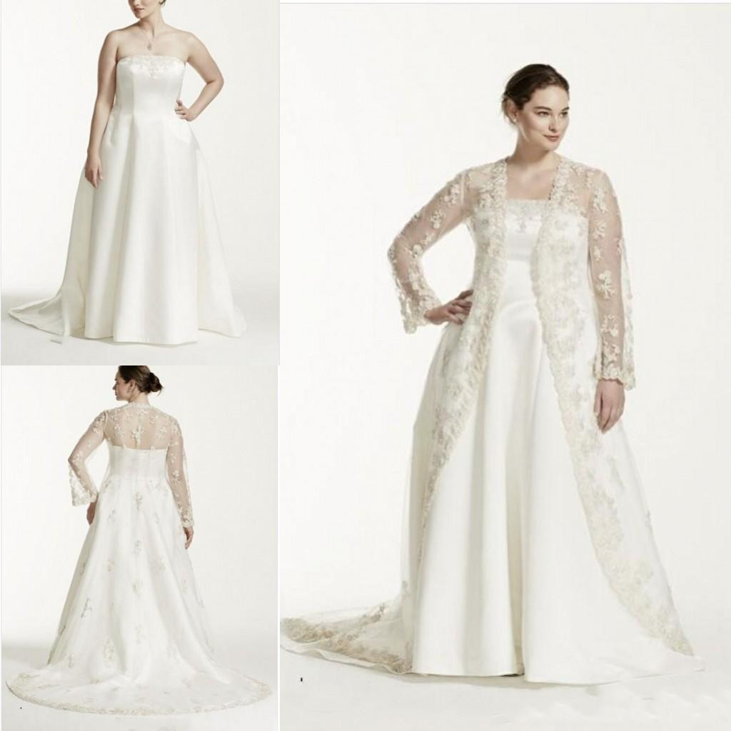 Used Plus Size Wedding Dresses
 2016 Plus Size Two Pieces Wedding Dresses Strapless A Line
