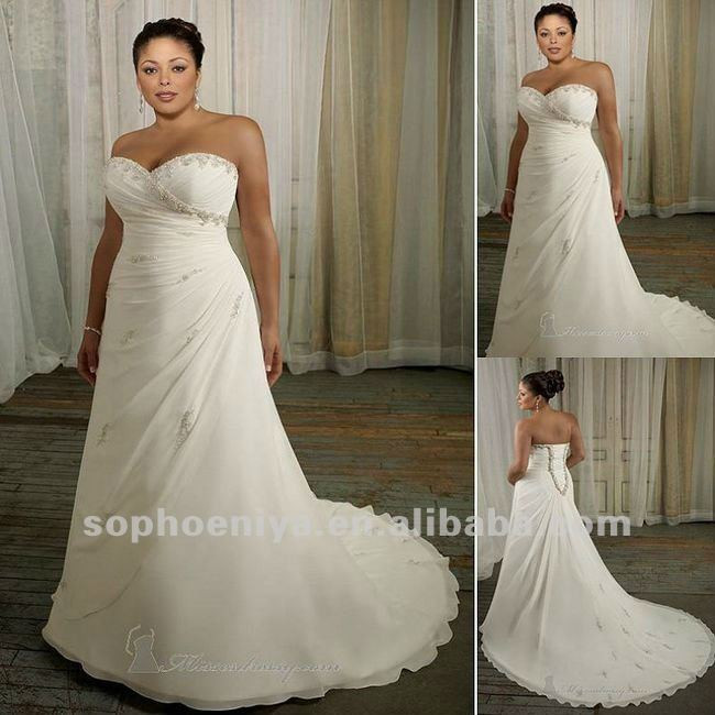 Used Plus Size Wedding Dresses
 2012 Cheap Simple Design Siren A line Sweetheart Sweep
