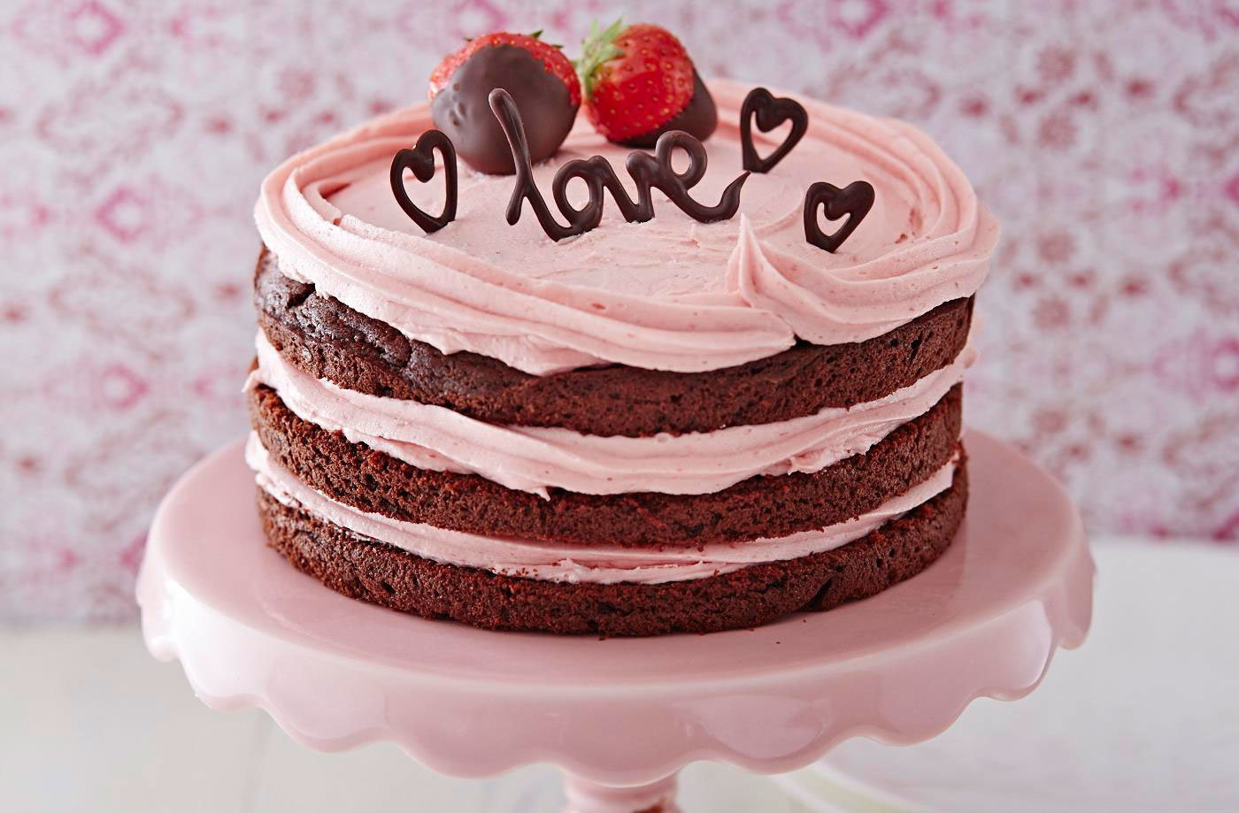 Valentine Cake Recipes
 Naked chocolate Valentine cake