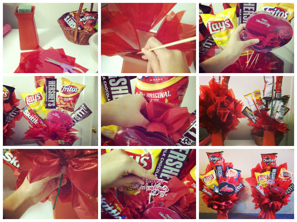 Valentine Day Food Gifts
 Valentine s Day DIY Gifts for Him Junk Food Bouquet I