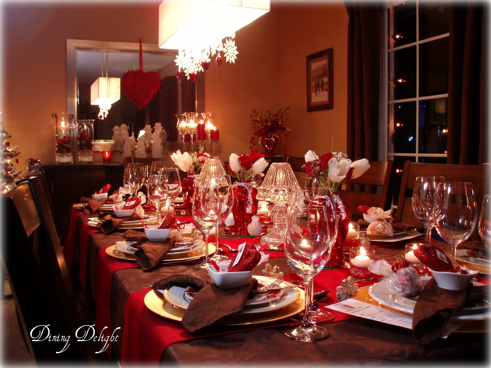 Valentine Dinners For Family
 Dining Delight Red Rose and Chocolate Brown for Valentine s