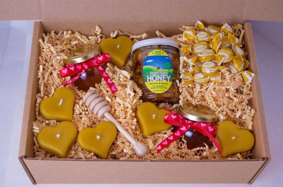 Valentine Food Gifts
 Raw Honey Lovers Food Gift Box for a Valentines Day t