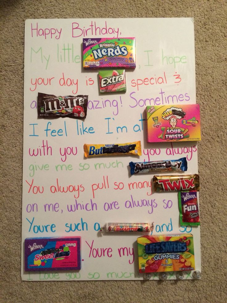 Valentine Gift Ideas For 16 Year Old Boyfriend
 Candy poster dyi birthday sister