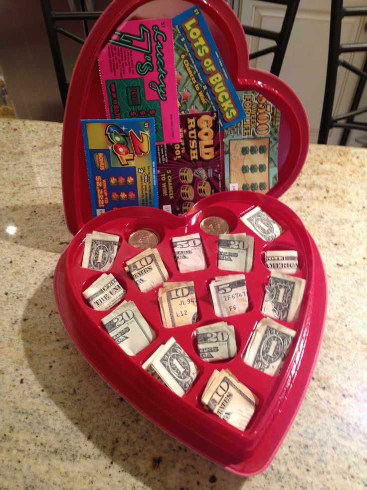 Valentine Gift Ideas For College Daughter
 valentine chocolate heart box with cash and lottery