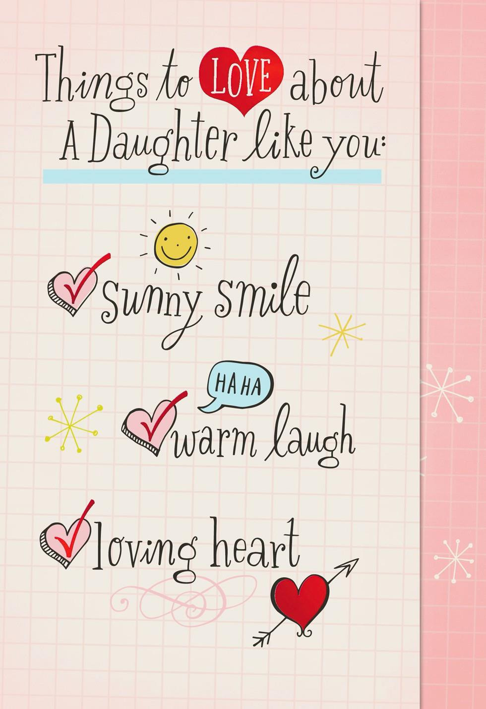 Valentine Gift Ideas For College Daughter
 Daughter Love Checklist Valentine s Day Card Greeting