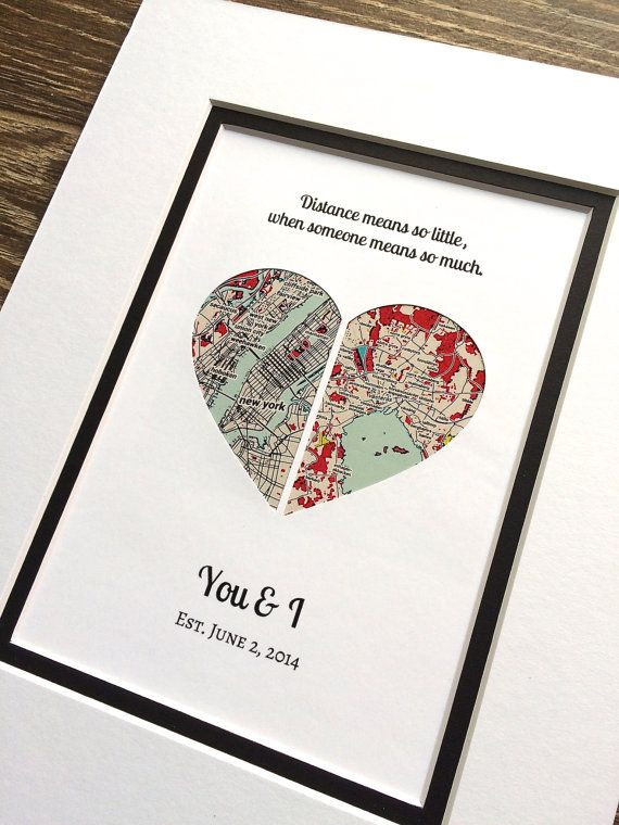 Valentine Gift Ideas For Him Long Distance
 Long Distance Relationship Map Art Christmas Gift Gift