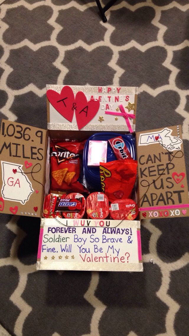 Valentine Gift Ideas For Him Long Distance
 Made this care package Valentine s t for my boyfriend