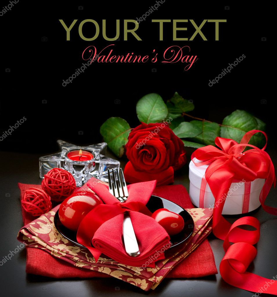 Valentine'S Day Brownies
 Romantic Dinner Place setting for Valentine s Day — Stock