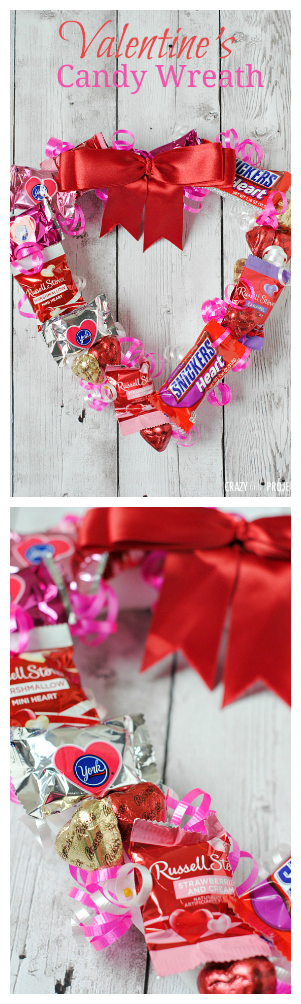 Valentine'S Day Craft Gift Ideas
 Valentine s Candy Wreath Crazy Little Projects