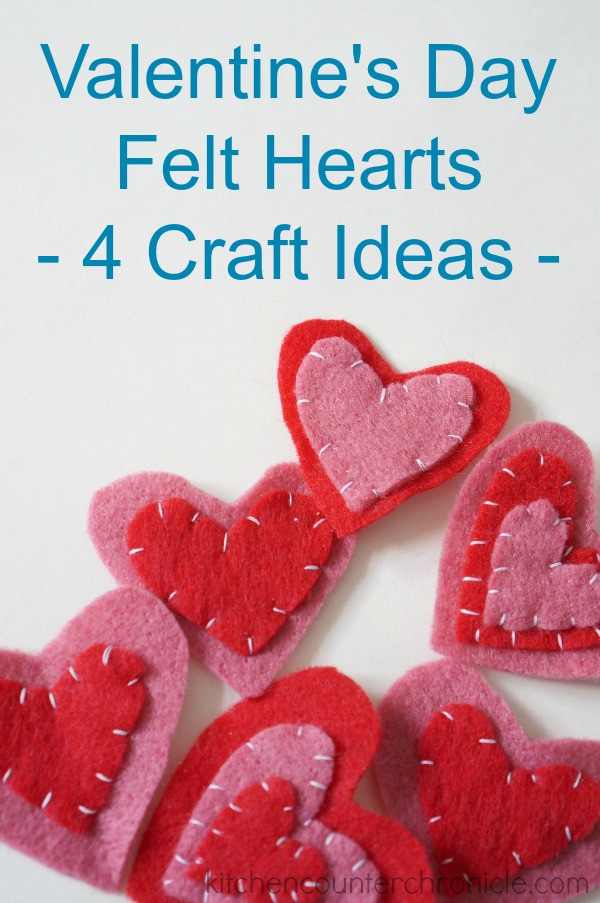 Valentine'S Day Craft Gift Ideas
 Valentine Felt Hearts 1 Heart 4 Crafts