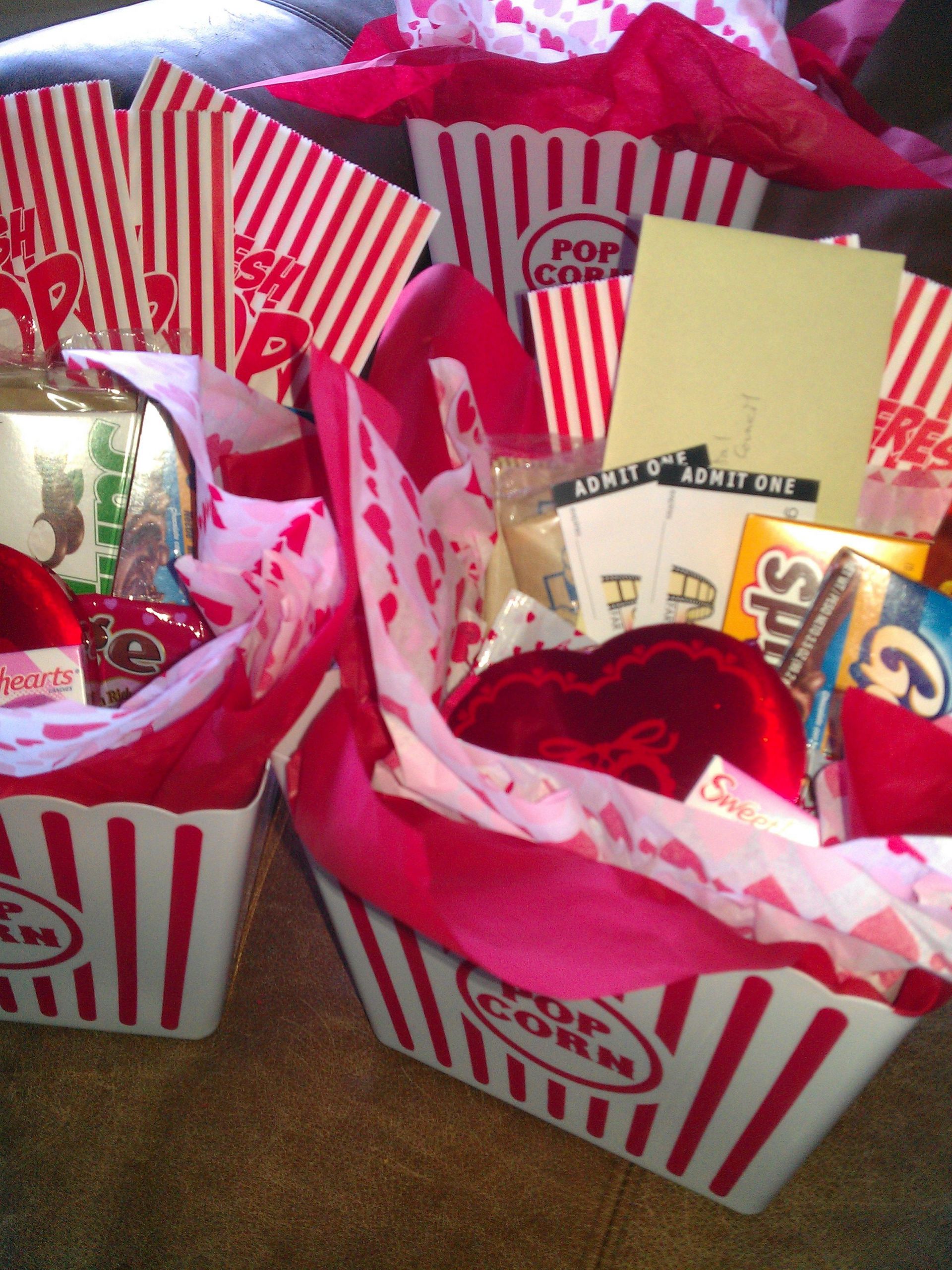 Valentine'S Day Gift Basket Ideas
 Valentines Day Movie Baskets Would be fun to make a