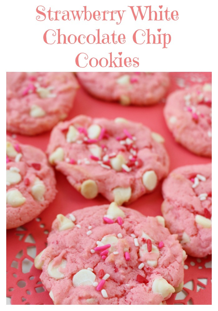 Valentines Chocolate Chip Cookies
 Strawberry White Chocolate Chip Valentines Cookie Recipe