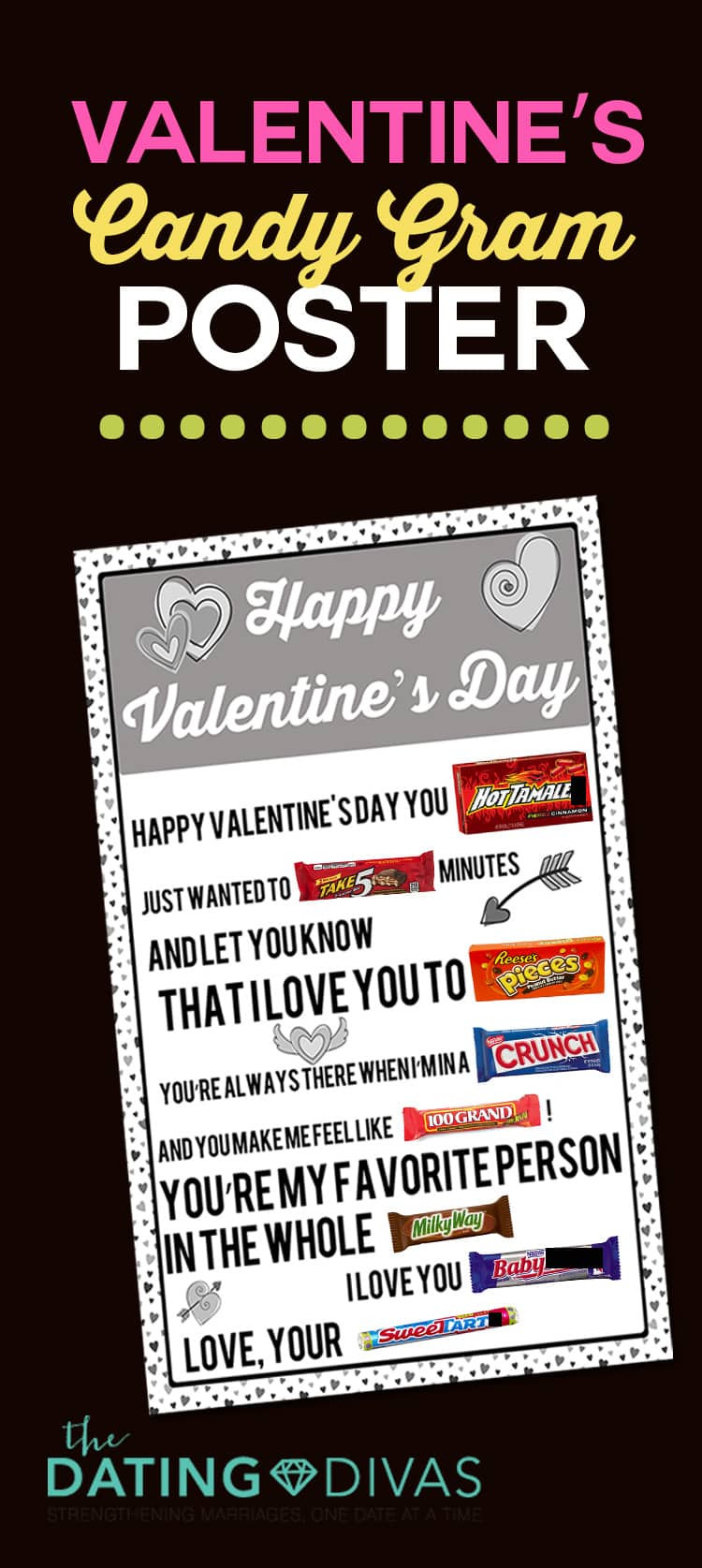 Valentines Day Candy Poster
 Four Printable Candy Posters The Dating Divas
