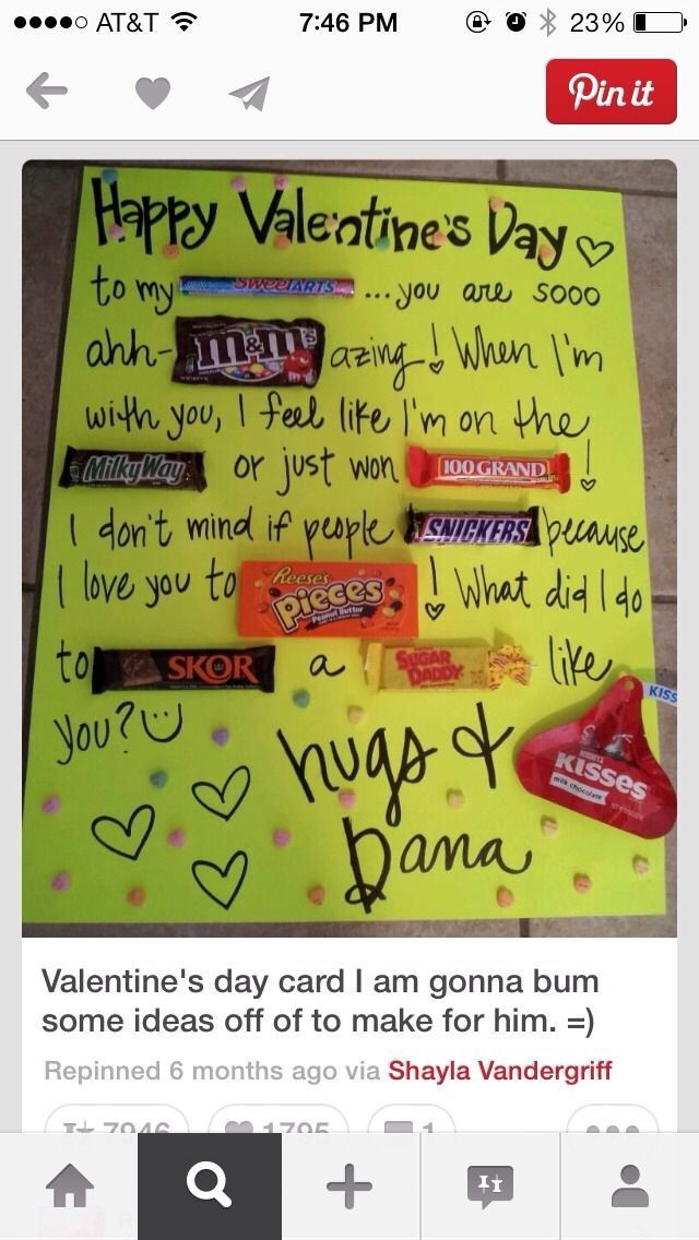Valentines Day Candy Poster
 Cute Valentines Day Ideas For Him With Candy Etc markers