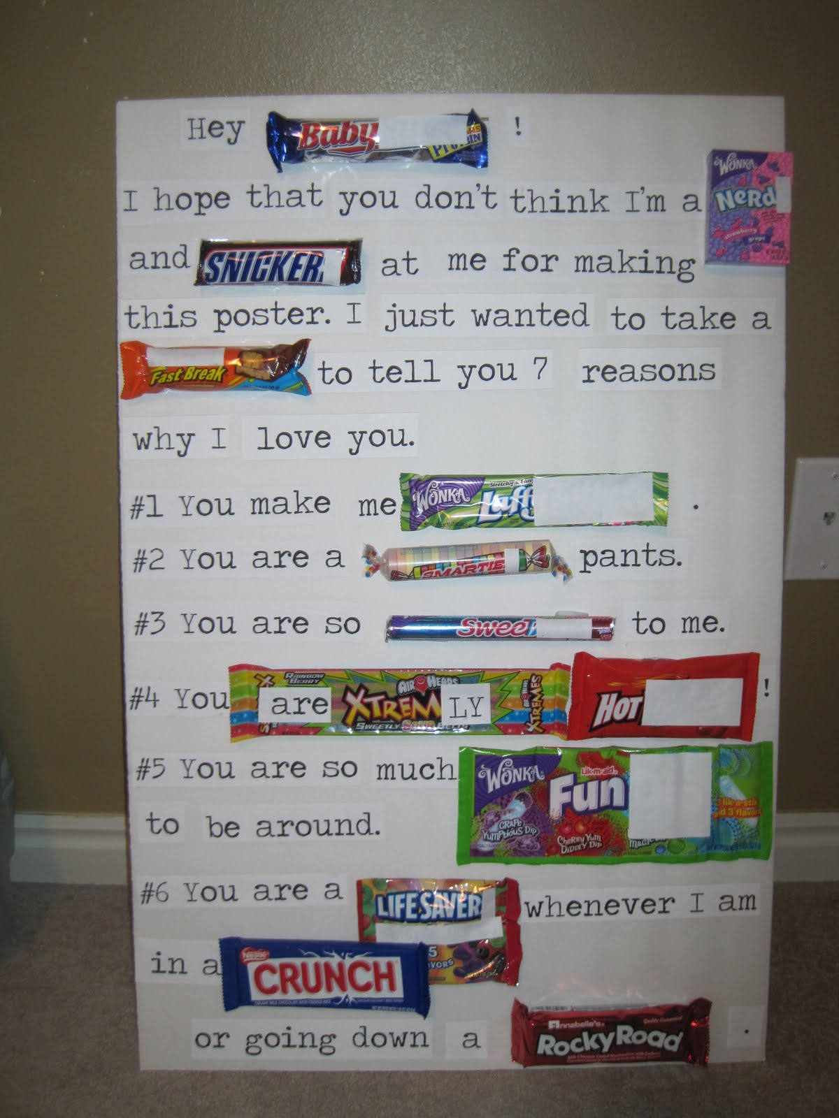 Valentines Day Candy Poster
 Bunch of Craft Our Valentines Day
