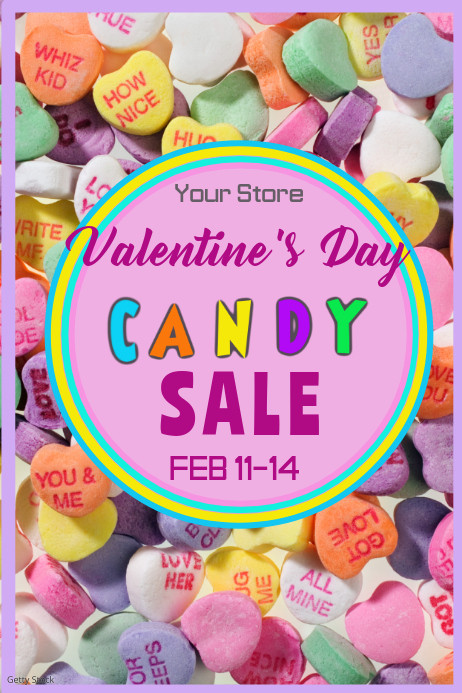 Valentines Day Candy Sale
 Valentines Day Candy Sale Poster Template