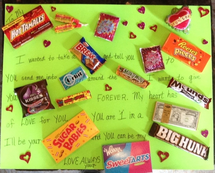 Valentines Day Candy Sayings
 Valentines day candy bar poster I made