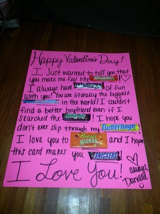 Valentines Day Card With Candy
 Valentines Day Candy Card