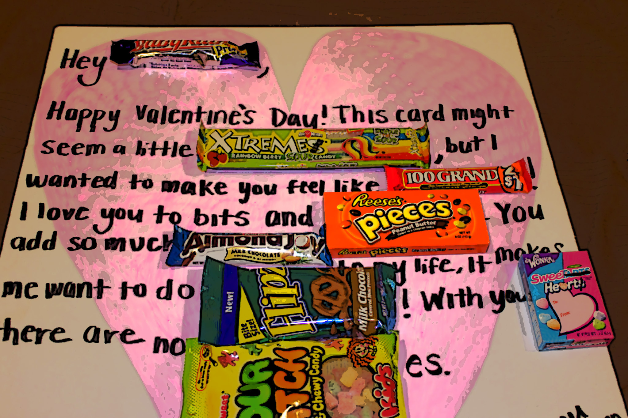 Valentines Day Card With Candy
 could along with your own custom poster hearts poster for